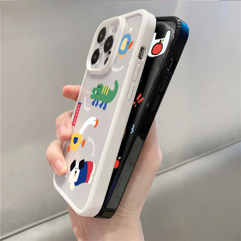 Dành Cho Samsung S23 S24 FE S25 S24 Ultra S23 S22 S21 Plus S20 S21 FE Vui Vẻ Chó Dễ Thương Acrylic Trong Suốt Chống Sốc