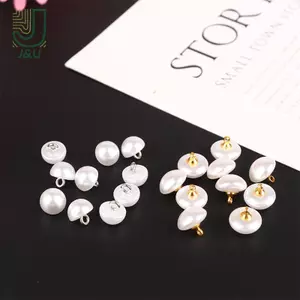 J & U 10 Cái 10mm / 12mm Nấm Giả Nhựa Áo Sơ Mi Hình Bán Nguyệt Ngọc Trai Nút Chân Cho Quần Áo May Trang Trí DIY Mới