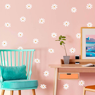 Phong Cách Bohemian Trắng Hoa Cúc Dán Tường Phòng Trẻ Em Phòng Ngủ Nền Tường Tân Trang Dán Tự Dính 1KCE
