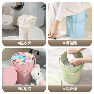 Màu Ánh Sáng Dòng Lưu Trữ Xô Tắm Xô Phân Nhựa Dày Phòng Tắm Di Động Giặt Có Nắp Màu Phù Hợp Với Xô Bảo Quản IJTG