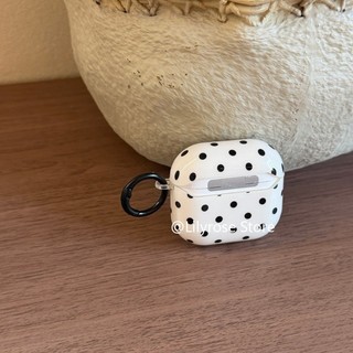 Chấm bi đen đơn giản màu trắng cho AirPods Pro3 [2025] AirPods Pro2 Pro 4 3 2 1 Apple Bluetooth Tai nghe không dây Bảo vệ chấm trắng