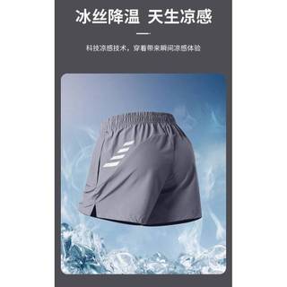 Quần short thể thao nam mùa hè, nhanh khô, chất liệu ice silk thoáng khí, dáng rộng, mỏng nhẹ