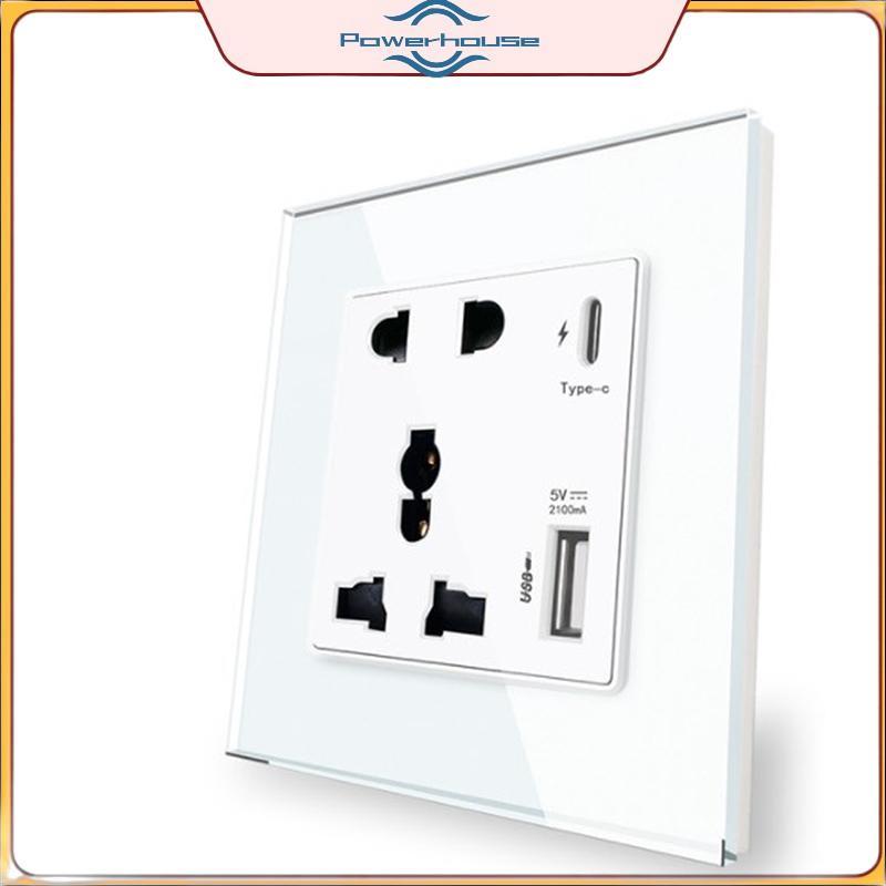 Nguồn Điện 2100MA Ổ Cắm USB Bảng Điều Khiển Quốc Tế 13A Vương Quốc Anh Tường Loại C Giao Diện.