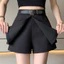 Quần Short Nữ Mùa Xuân 2025 Cao Cấp Culottes Thiết Kế Mỏng Hơn Nhìn Đen Chữ a Rộng Quần 5.12