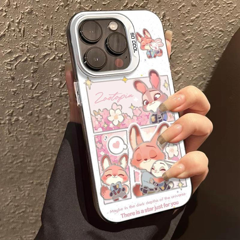 Ốp lưng Zootopia nhiều màu, phong cách dễ thương cho người yêu hoạt hình Disney cho iPhone 16 Pro Max, 11, 15 Pro Max, 1