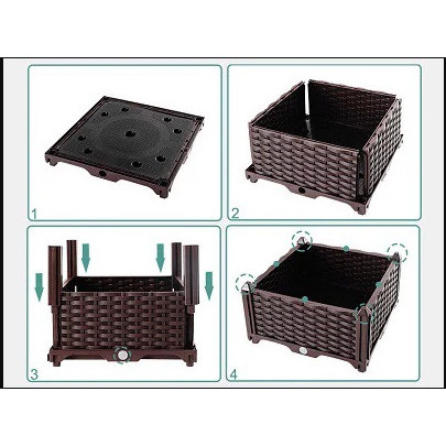 Chậu nhựa lắp ghép Dài 2.4m, rộng 40cm, cao 22cm, chậu nhựa trồng cây, chậu nhựa trồng rau thông minh