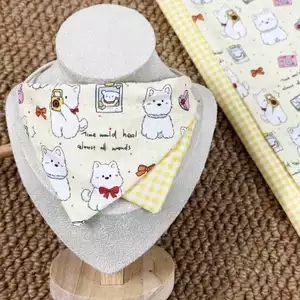 Phong Cách Mới Milky Puppy Nước Bọt Khăn Có Thể Điều Chỉnh Hai Mặt Thú Cưng Tam Giác Khăn Yếm Dễ Thương Chó Mèo Yếm
