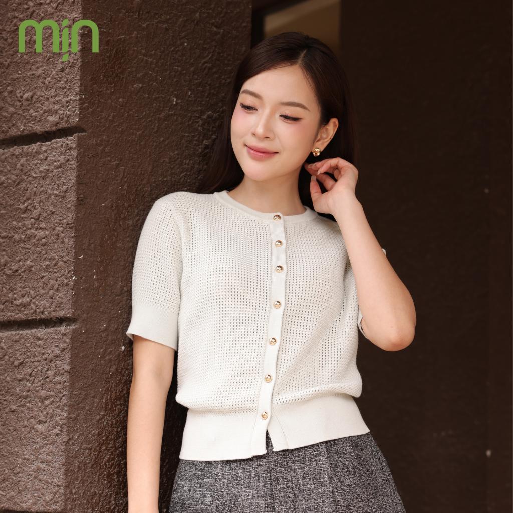 Áo Cardigan Cộc tay Dệt kim Cao Cấp, Cổ tròn, Dệt lỗ thoáng mát mùa hè, form ôm nhẹ, Mịn PL08