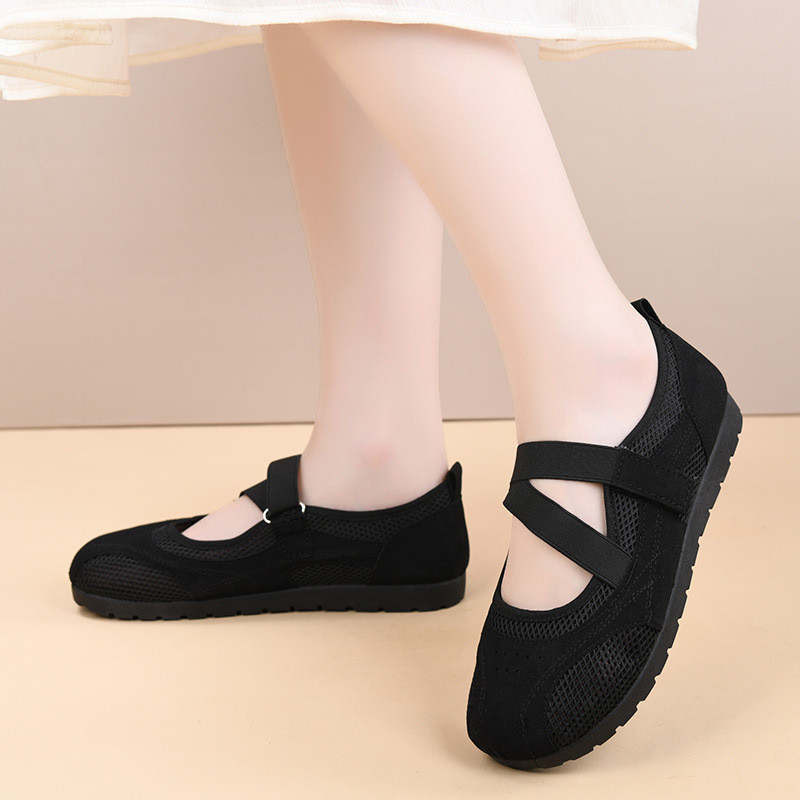 Giày Mary Jane Nữ Thoáng Khí Lưới Mềm Êm Chân Chống Trượt Style Hàn Quốc Ulzzang