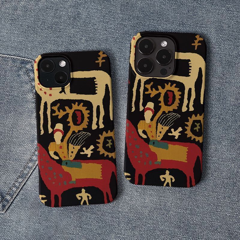 Ốp Điện Thoại Totem Horse QYJS Thích Hợp Cho IPhone 17 AIR XR 11 13 14 15 16 ProMax XSMAX 12 PRO 7 8 PLUS Phim Cứng Bóng Retro