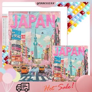 [goddess2.vn] 5D DIY Full Square Khoan Kim Cương Tranh Thành Phố Nhật Bản Bộ Trang Trí Nhà 45x55cm
