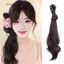 DELMER Tóc Giả Phong Cách Mới, Sườn Xám Thấp Đuôi Ngựa Tóc Giả Bím Tóc Đuôi Ngựa, Thanh Lịch Hơi Nhẹ Nhàng Hanfu Mũ Vuốt Kẹp Bên Đuôi Ngựa Cho Nữ