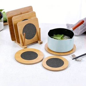Mới Dễ Thương Gỗ Coaster Chống Trơn Trượt Cốc Thảm Chịu Nhiệt Bát Pad Trang Trí Bàn Nhà