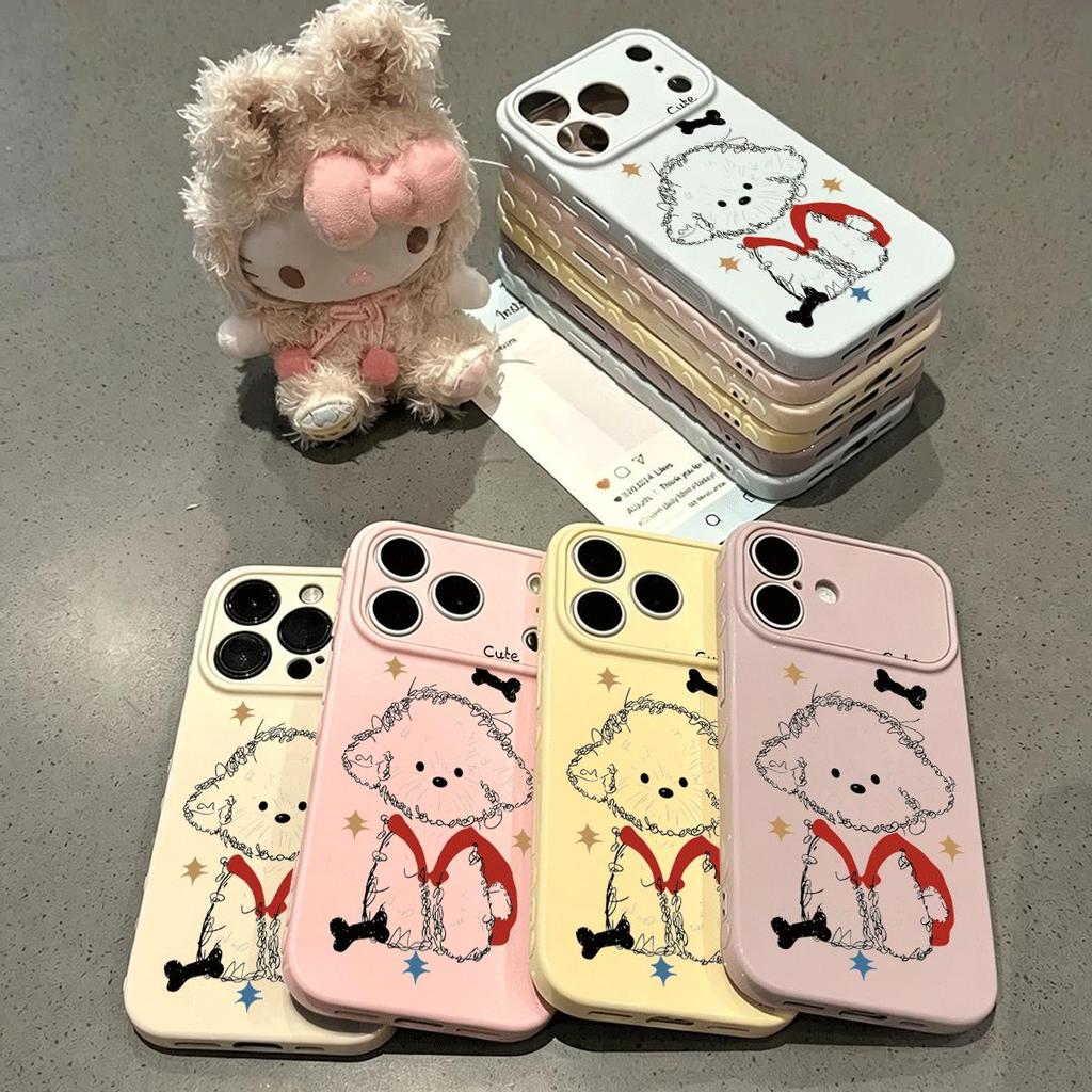 Red Clothes Puppy cho trường hợp iPhone 17promax 16plus14/13/11Pro Soft Case