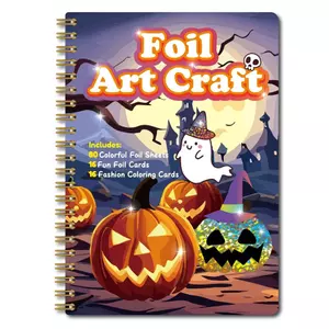 Tranh nghệ thuật dán ma thuật sáng tạo DIY, thủ công cho bé, tranh chuyển đổi kỳ ảo Halloween, giấy craft nhiều màu sắc