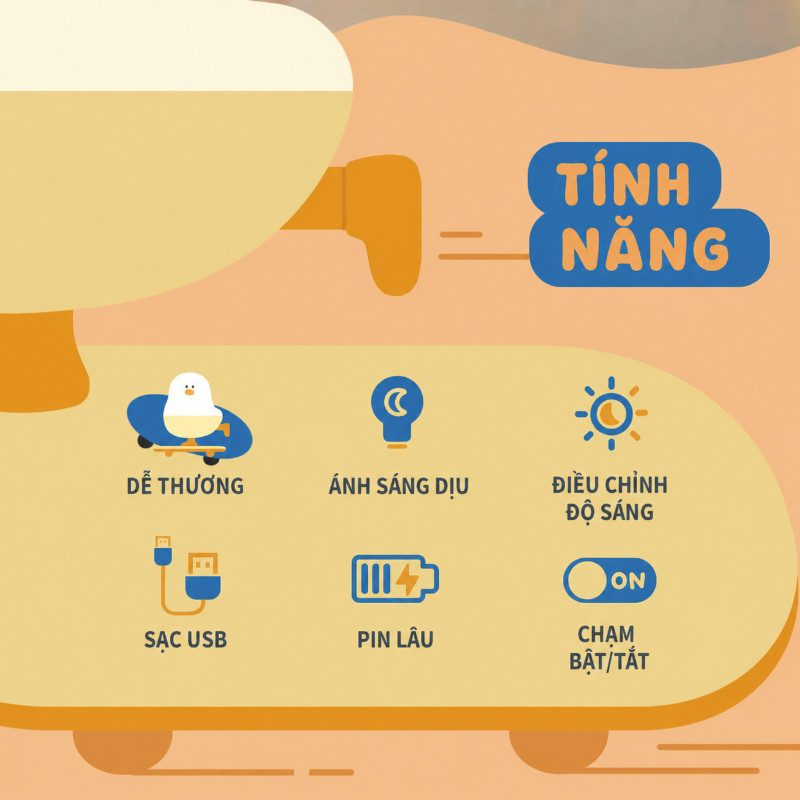 Đèn Ngủ Skateboard Chick Tạo Hình,Sạc USB,Đèn Để Bàn Decor,Quà Tặng Lưu Niệm