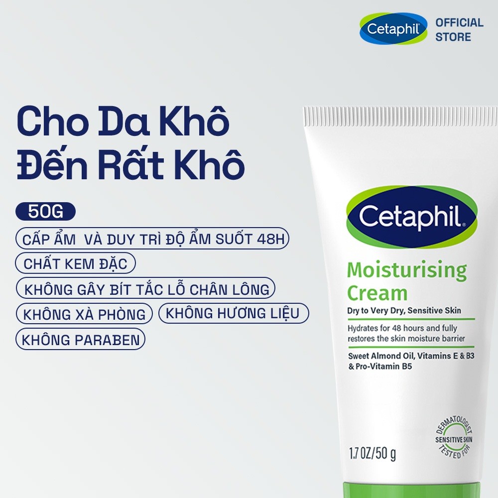 Combo Sữa Rửa Mặt Tạo Bọt Cetaphil Hydrating Foaming Cream Cleanser 236ml + Kem dưỡng ẩm CETAPHIL MOISTURISING CREAM 50G