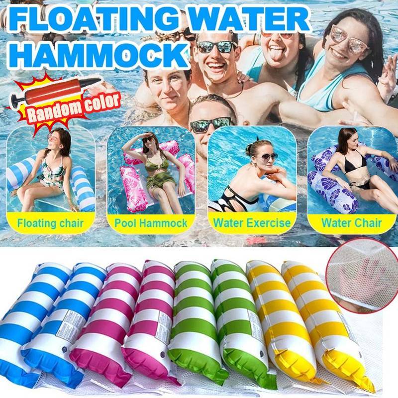 JINHF Nổi Nước Hammo Bơm Hơi Lounger Ghế Dành Cho Người Lớn Bể Bơi Phao Giường Có Lưới Hỗ Trợ Cho Hồ Bãi Biển Thư Giãn Mùa Hè HOT