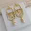 PNPIA- Vintage Kim Loại Thả Tòn Ten Ngọc Trai sel Bông Tai Nữ Trang Sức Thời Trang Quà Tặng Tuyệt Vời Tuyên Bố Bông Tai Phụ Kiện