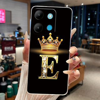 Vỏ Cho Infinix Smart 7 / Infinix X6515 Ốp Điện Thoại Thời Trang Chữ Cái Ban Đầu Trong Suốt Mềm TPU Jelly Ốp Lưng Cho Smart7 Nhà Ở
