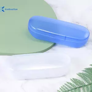 Hộp đựng kính trong suốt màu xanh Kudosation Hộp nhựa Gương phẳng Kính cận thị Hộp lưu trữ Kính râm Hộp đựng kính thời trang đơn giản Hộp đựng kính đẹp