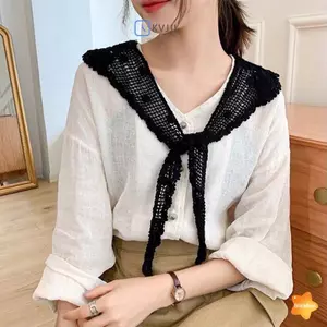 Ren Dệt Kim Móc Cổ Giả Rỗng Khăn Choàng Nữ Trang Trí Cổ Giả Phụ Kiện Quần Áo Nữ Có Thể Tháo Rời Cổ Áo Mới