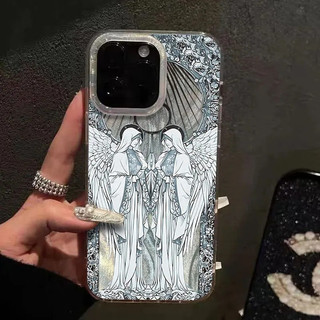 Ốp điện thoại di động thiên thần cầu nguyện Vỏ mềm tương thích iPhone 12ProMax 16ProMax Premium 14plus 13Pro Thời trang 15ProMax 11promax Sáng tạo 17PROMAX Vỏ bảo vệ sang trọng nhẹ chống sốc