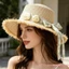 Mũ Rơm Mùa Hè Nữ Vành Rộng Mũ Chống Nắng Nhẹ Có Dây Đeo & Hoa Giả