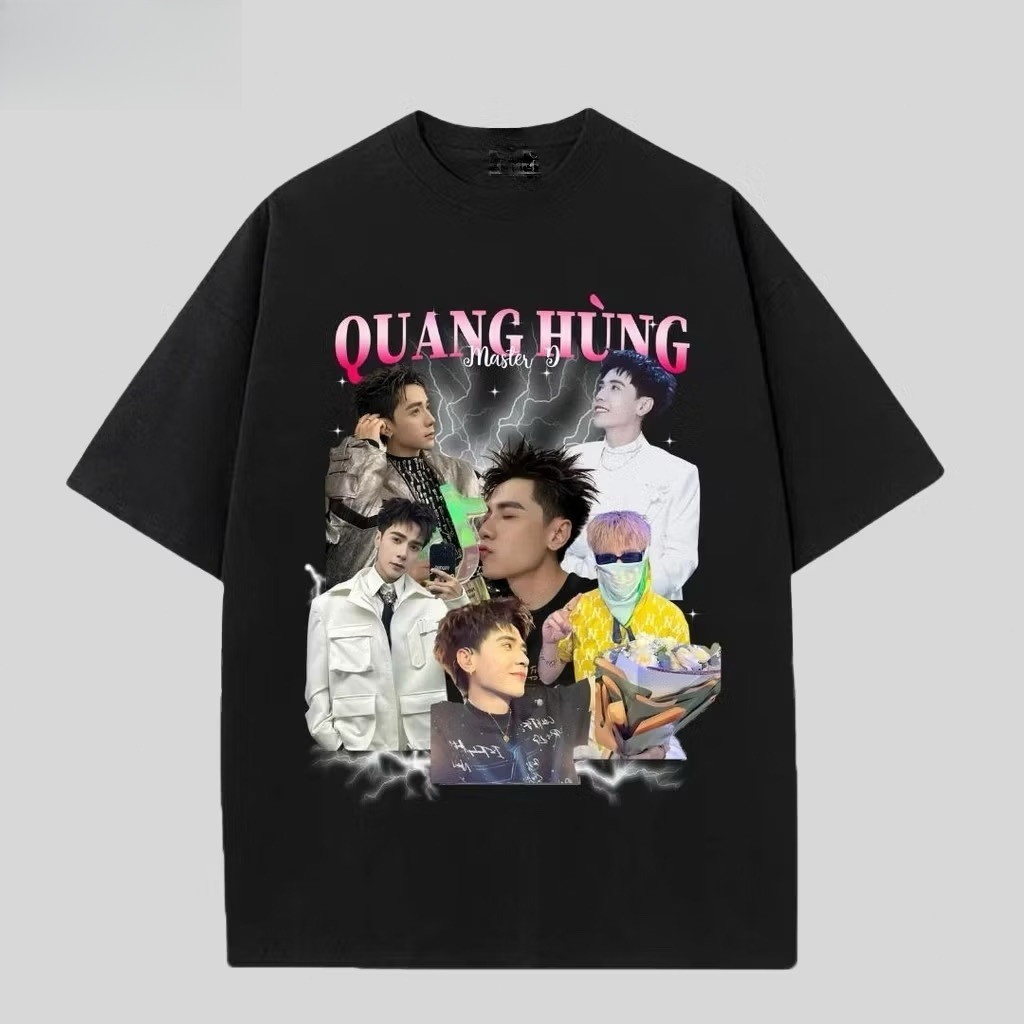 （Giao hàng 24h）Angela Áo Thun Oversize In Tên Quang Hùng MasterD Muzik ! Cotton 100% 260GSM Dày Co Dãn 2 Chiều