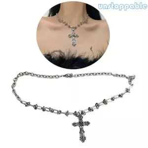 Unstop * Vòng Cổ Chữ Thập Choker Grunge Phụ Kiện Trang Sức Gothic Nam Nữ Dây Chuyền