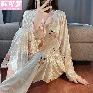 [Pre-Order]-Bộ Đồ Ngủ Nhung Kim Cương Cao Cấp Dành Cho Phụ Nữ, Bộ Đồ Ngủ Dài Tay Mẫu Mới