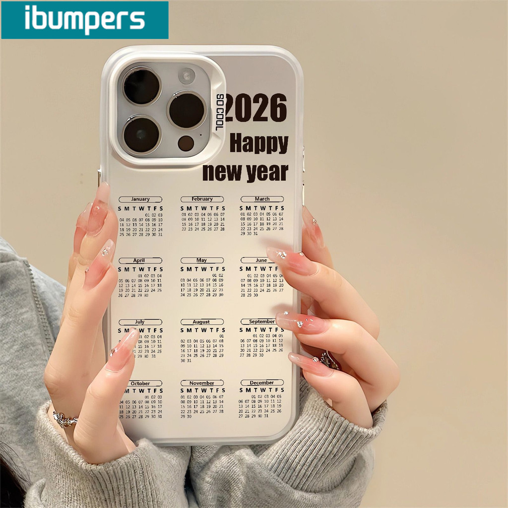 Ốp điện thoại Ibumipers 2026 Mẫu lịch năm mới IDM Vỏ chống sốc cao cấp cứng cho iPhone 11 12 13 14 15 16 17 Pro Max IP Plus