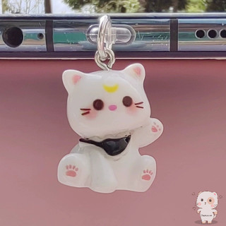 【Chamvn】Mặt dây chuyền hình mèo chống bụi bằng nhựa hoạt hình 3D Cổng sạc điện thoại dễ thương