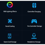 [MỚI] Dành cho đế sạc đa chức năng Nintendo Switch 2\ 1 Đế làm mát bảng điều khiển Switch và đế lưu trữ sạc kèm phụ kiện RGB — ảnh 4