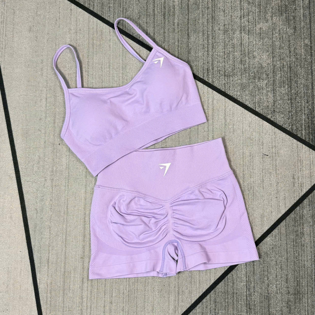 Bộ Quần Áo Tập Gym,Yoga Quần Đùi Cạp Cao Mix Áo Lưng U Cao Cấp,Chât Dệt Kim 10% Elest Tôn From Tôn Dáng GB326