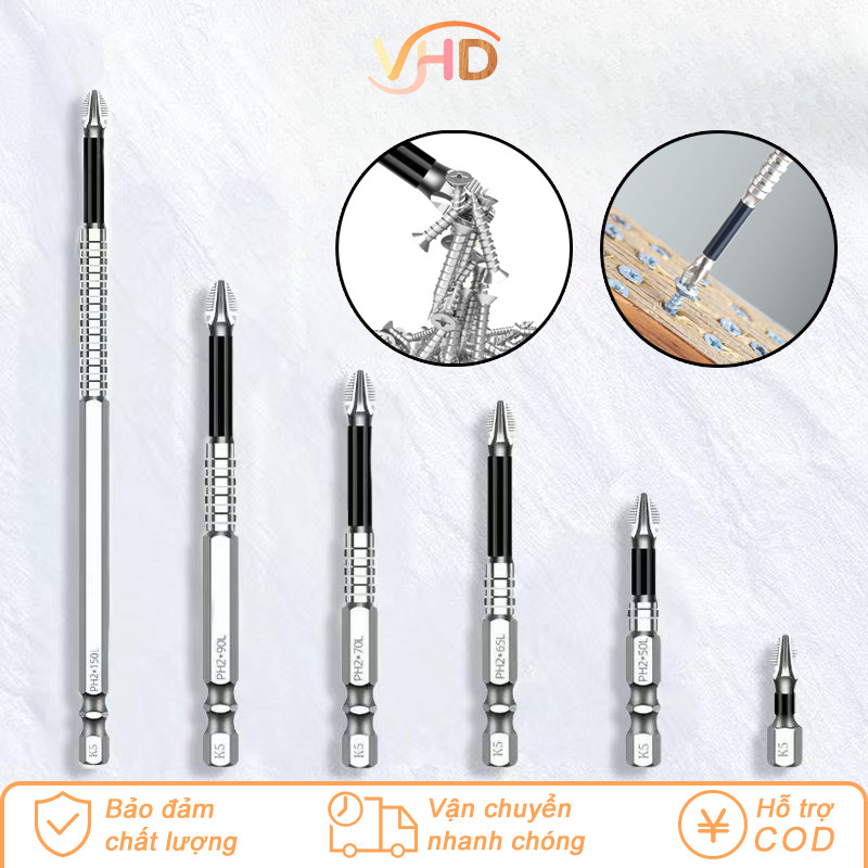 Bộ Mũi Vít K5 Đa Năng - Chống Trượt, Lực Hút Từ Tính Mạnh, Chống Va Đập, Chuôi Lục Giác 6.35mm