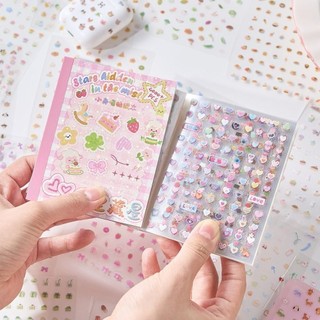 Nhãn dán nhật ký THFENG, Sách dán móng tay Mini hoạt hình, Nhãn dán cốc mềm tự dính dập nổi dễ thương Trẻ em