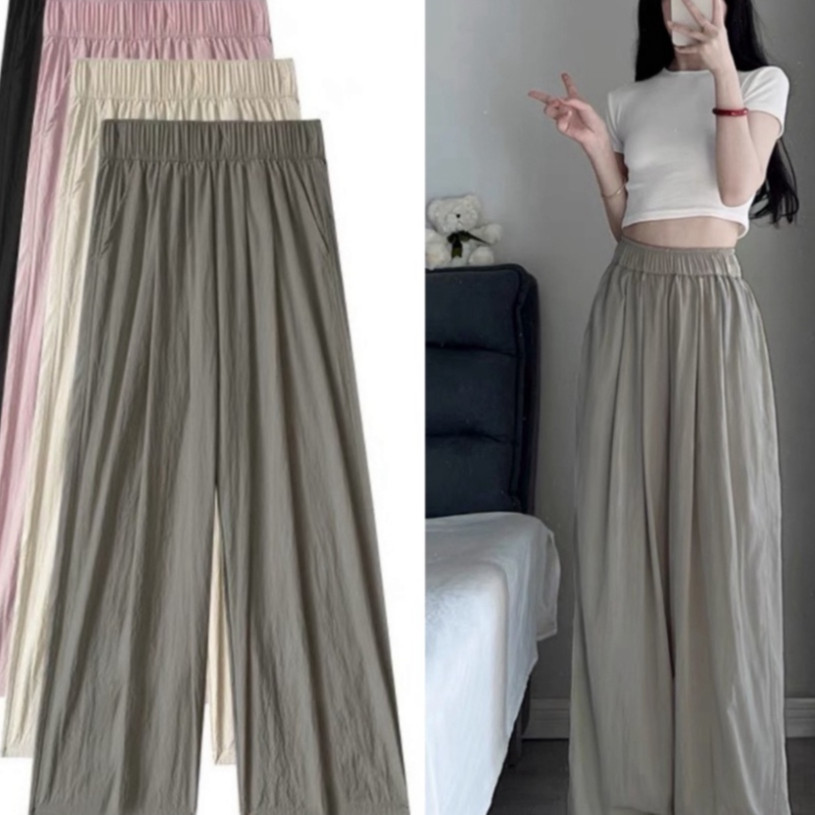 QUẦN ỐNG RỘNG QUẦN SUÔNG LƯNG THUN CHẤT ĐŨI GIÓ SIÊU ĐẸP CÓ BIGSIZE 70KG MA095