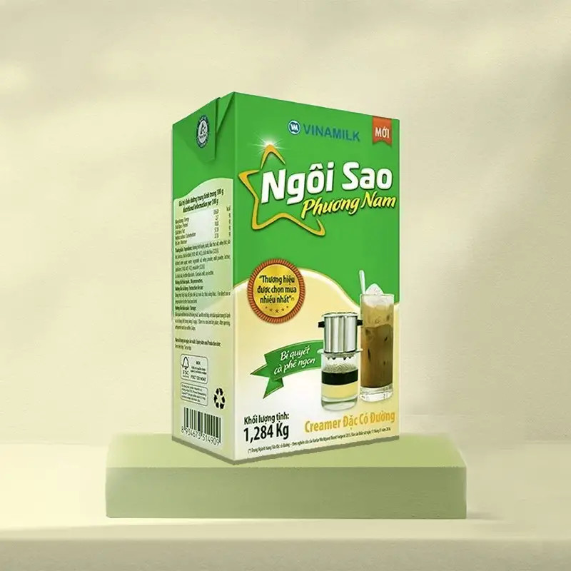 Sữa Đặc Ngôi Sao Phương Nam Hộp 1,284kg Xanh Lá, Độ Béo Đậm Pha Trà Sữa, Cà Phê Chuẩn Vị