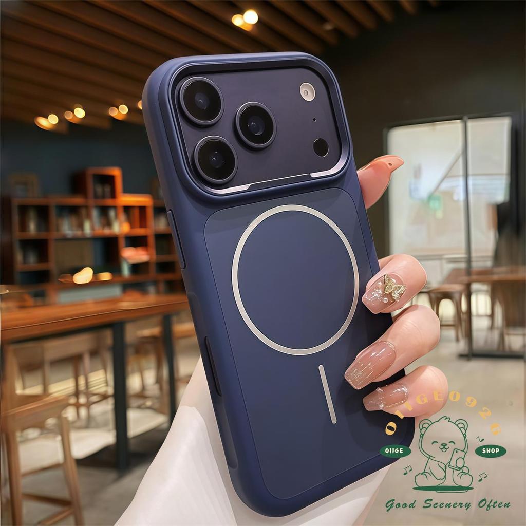 【 Ốp lưng iPhone17 】 Vỏ điện thoại từ tính dạng lỏng màu cam iphone17 Pro Max cho vỏ iPhone Vỏ mềm silicon TPU chống sốc