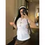 Áo thun ngắn tay phong cách Hàn Quốc phong cách nhẹ nhàng dành cho nữ Siêu Hot Loose Slimer Look Top