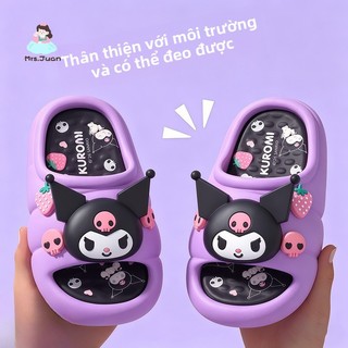 Dép trẻ em Kuromi – Mềm mại, đế chống trượt, dùng trong nhà, phòng tắm hoặc đi chơi