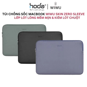 Túi Chống Sốc WIWU Skin Zero Sleeve Siêu Mỏng - Lót Lông Mềm Mịn, Kiêm Lót Chuột Cho Laptop/Macbook 13-16''