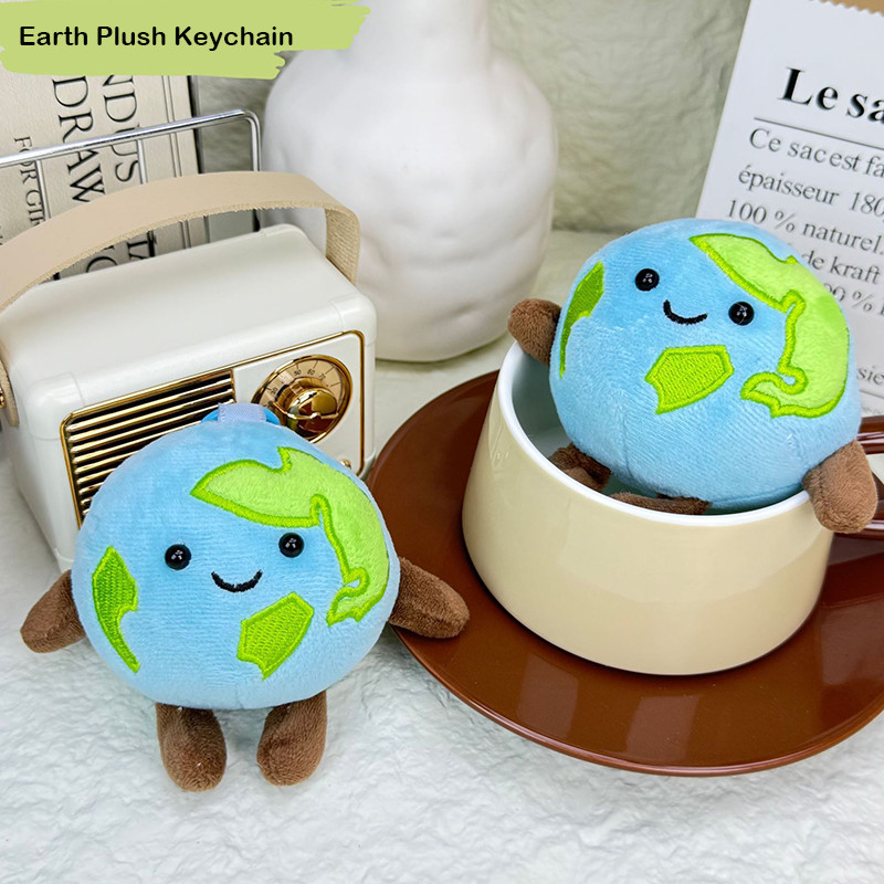 Hoạt Hình Dễ Thương Mô Phỏng Trái Đất Sang Trọng Búp Bê Móc Khóa Mặt Dây Chuyền Sáng Tạo Vui Nhộn Ba Lô Trang Trí Chìa Khóa Đồ Chơi Quà Tặng Sinh Nhật Cho Trẻ Em