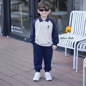 Bộ Quần Áo POLO THU ĐÔNG THÊU GẤU cho bé trai ,Bộ quần áo dài tay cho bé
