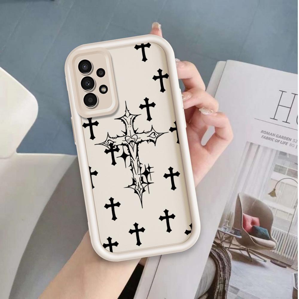 Ốp Lưng Cho Samsung A13 A23 A33 A32 A52 A52S 4G 5G Phim Hoạt Hình Silicon Nghệ Thuật Mềm Ốp lưng TPU Chrome Hearts Đeo Chéo Mắt Thiên Thần Chống Sốc Ốp Lưng