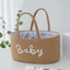 Chữ Phong Cách Dây Cotton Dệt Mẹ Giỏ Bé Có Thể Tháo Rời Bên Trong Khô Ướt Giỏ Tách Giỏ Đựng Đồ Di Động Giỏ Đựng Đồ