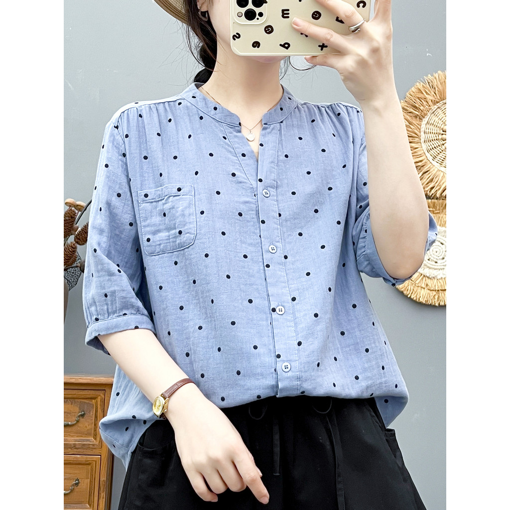[Hàng có sẵn] Áo sơ mi nữ Cotton cao cấp mềm mại thân thiện với da