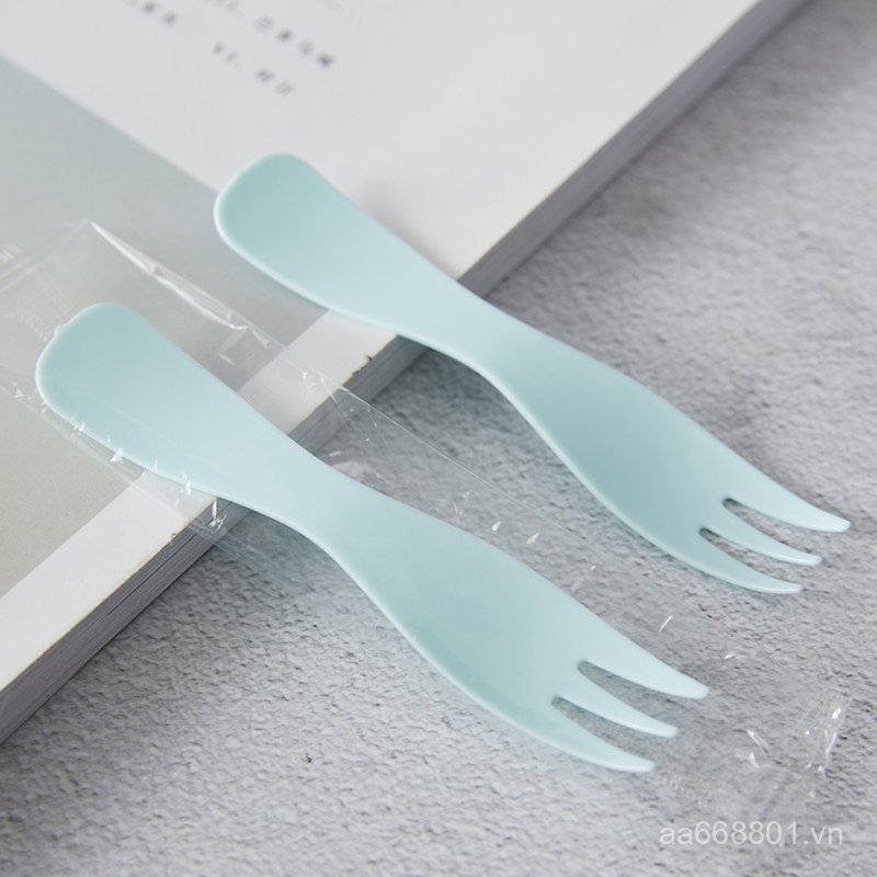 Nĩa bánh sinh nhật, nĩa trái cây, nĩa ăn nhẹ nhựa dùng một lần sáng tạo ba răng LYD2