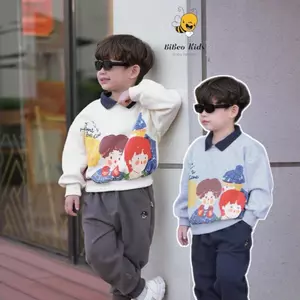 ÁO THU ĐÔNG IN HÌNH MY FRIENDS cho bé, Áo thu dông dài tay cho bé trai bé gái